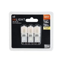 3 Pack of 2 Watt LED G9 Non-Dimmable Capsule Light Bulbs - Warm White - thumbnail 2