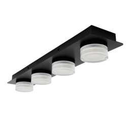 Bolton Bathroom 4 Light LED Flush Ceiling Spotlight Bar - Matte Black - thumbnail 5