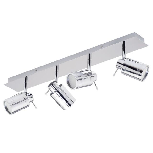 Hugo 4 Light Bathroom Ceiling Spotlight Bar - Chrome - image 1