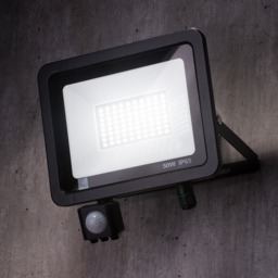 Langton Outdoor LED 50 Watt Slimline Wired Flood Light with PIR Sensor - Black - thumbnail 2