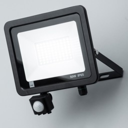 Langton Outdoor LED 50 Watt Slimline Wired Flood Light with PIR Sensor - Black - thumbnail 3
