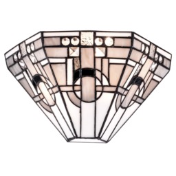 Tiffany by Tiff 2 Light Art Deco Wall Light - Antique Brass - thumbnail 1