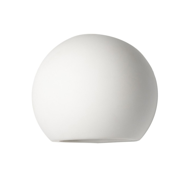Vane Paintable Plaster Round Up and Down Wall Light - White - image 1