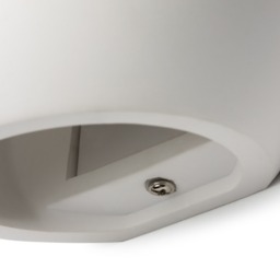 Vane Paintable Plaster Round Up and Down Wall Light - White - thumbnail 9