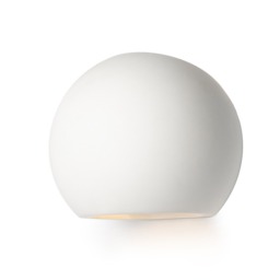 Vane Paintable Plaster Round Up and Down Wall Light - White - thumbnail 7
