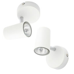 Chobham Industrial Style Single Adjustable Spotlight Wall Light - White - thumbnail 5