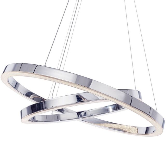 Visconte Spark LED Dual Hoop Ceiling Pendant Light - Chrome - image 1