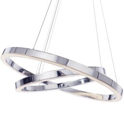Visconte Spark LED Dual Hoop Ceiling Pendant Light - Chrome - thumbnail 1
