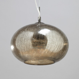 Crackle Effect Glass Ceiling Pendant - Smoke - thumbnail 3