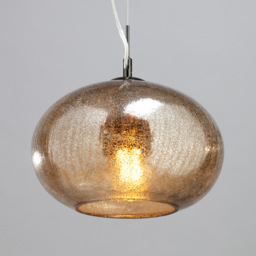 Crackle Effect Glass Ceiling Pendant - Smoke - thumbnail 2