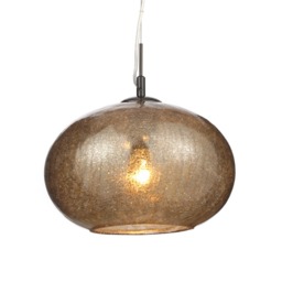 Crackle Effect Glass Ceiling Pendant - Smoke - thumbnail 1