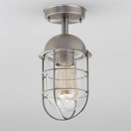 Cari 1 Light Caged Outdoor Lantern - Stainless Steel - thumbnail 3