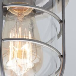 Cari 1 Light Caged Outdoor Lantern - Stainless Steel - thumbnail 5