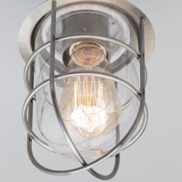 Cari 1 Light Caged Outdoor Lantern - Stainless Steel - thumbnail 4