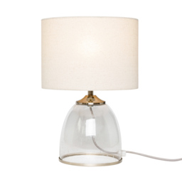 Industrial Style Table Lamp with Drum Shade - Satin Nickel - thumbnail 1