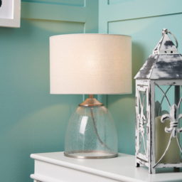Industrial Style Table Lamp with Drum Shade - Satin Nickel - thumbnail 7