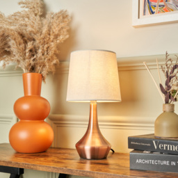 Barlie Bedside Table Lamp - Brushed Copper - thumbnail 5
