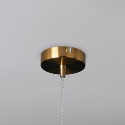 Visconte Sarno 1 Light Ceiling Pendant with Champagne Oval Glass Shade - Brass - thumbnail 5