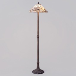 Tiffany by Tiff 2 Light 40cm Art Deco Floor Lamp - Antique Brass - thumbnail 3