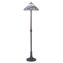 Tiffany by Tiff 2 Light 40cm Art Deco Floor Lamp - Antique Brass - thumbnail 2