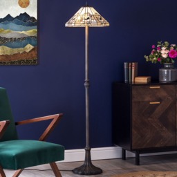 Tiffany by Tiff 2 Light 40cm Art Deco Floor Lamp - Antique Brass - thumbnail 7