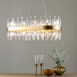 Visconte Coco Oval Ceiling Pendant - Satin Gold - thumbnail 5