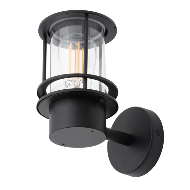 Narvas Miners Style Outdoor Wall Lantern - Black - image 1