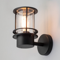Narvas Miners Style Outdoor Wall Lantern - Black - thumbnail 2