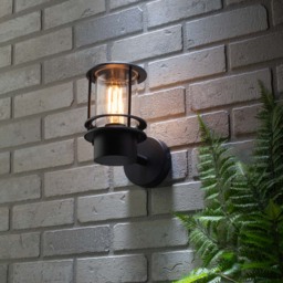 Narvas Miners Style Outdoor Wall Lantern - Black - thumbnail 5