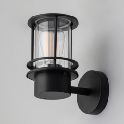 Narvas Miners Style Outdoor Wall Lantern - Black - thumbnail 3