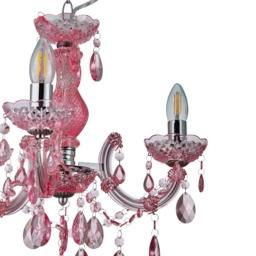Glow Marie 3 Light Chandelier - Pink - thumbnail 7