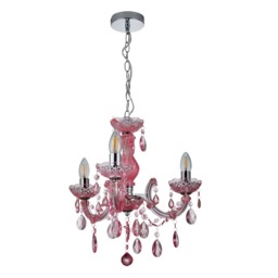 Glow Marie 3 Light Chandelier - Pink - thumbnail 6