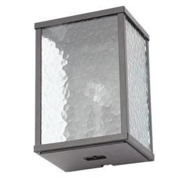 Acton Outdoor 1 Light Wall Light with Frosted Glass Panels - Black