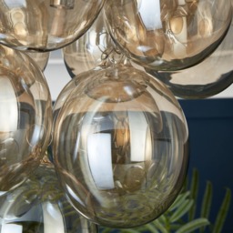 Visconte Maiori Large Flush Ceiling Light with Champagne Shades - Nickel - thumbnail 9