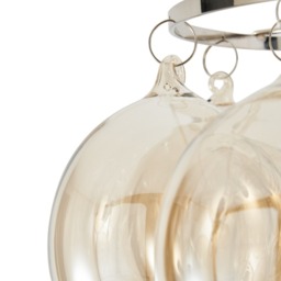 Visconte Maiori Large Flush Ceiling Light with Champagne Shades - Nickel - thumbnail 6