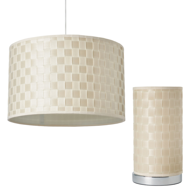 Sovin Cylindrical Table Lamp with Matching Easy to Fit Shade - Ivory - image 1