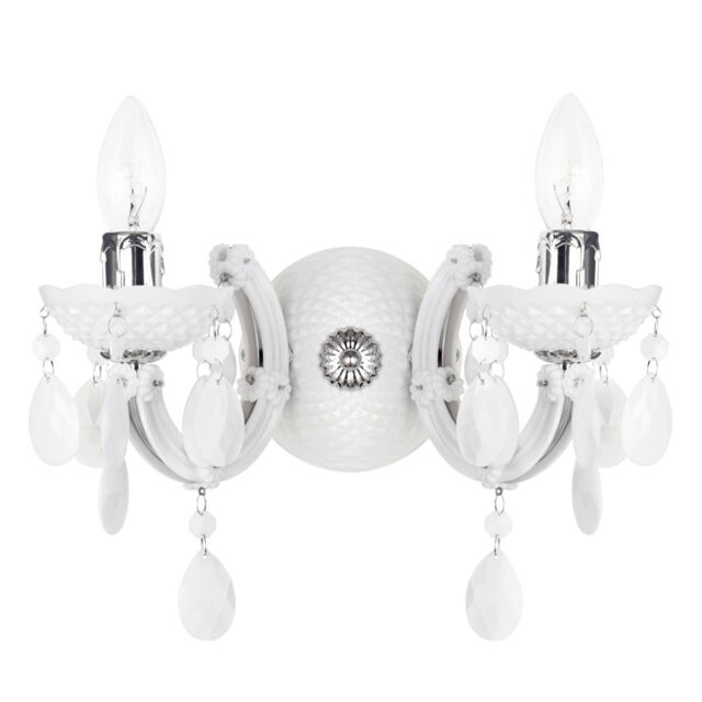 Marie Therese 2 Arm Wall Light Chandelier - White - image 1