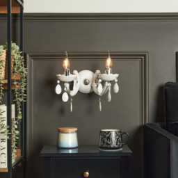 Marie Therese 2 Arm Wall Light Chandelier - White - thumbnail 5
