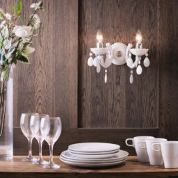 Marie Therese 2 Arm Wall Light Chandelier - White - thumbnail 6