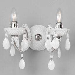 Marie Therese 2 Arm Wall Light Chandelier - White - thumbnail 2