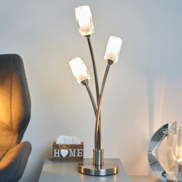 Macti 3 Light Table Lamp - Satin Nickel - thumbnail 8