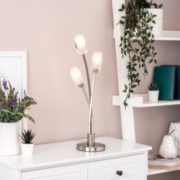 Macti 3 Light Table Lamp - Satin Nickel - thumbnail 9