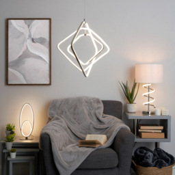 Tili LED Diamond Shaped Pendant Light - Chrome - thumbnail 7