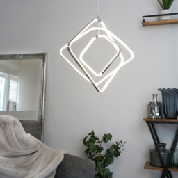 Tili LED Diamond Shaped Pendant Light - Chrome - thumbnail 6