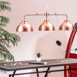 Brooklyn 3 Light Industrial Ceiling Pendant Bar - Rose Gold - thumbnail 6