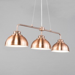 Brooklyn 3 Light Industrial Ceiling Pendant Bar - Rose Gold - thumbnail 2