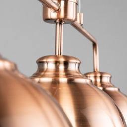 Brooklyn 3 Light Industrial Ceiling Pendant Bar - Rose Gold - thumbnail 4