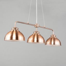 Brooklyn 3 Light Industrial Ceiling Pendant Bar - Rose Gold - thumbnail 3