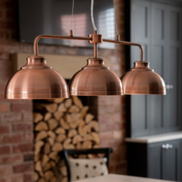 Brooklyn 3 Light Industrial Ceiling Pendant Bar - Rose Gold - thumbnail 8