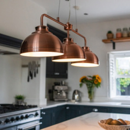 Brooklyn 3 Light Industrial Ceiling Pendant Bar - Rose Gold - thumbnail 7